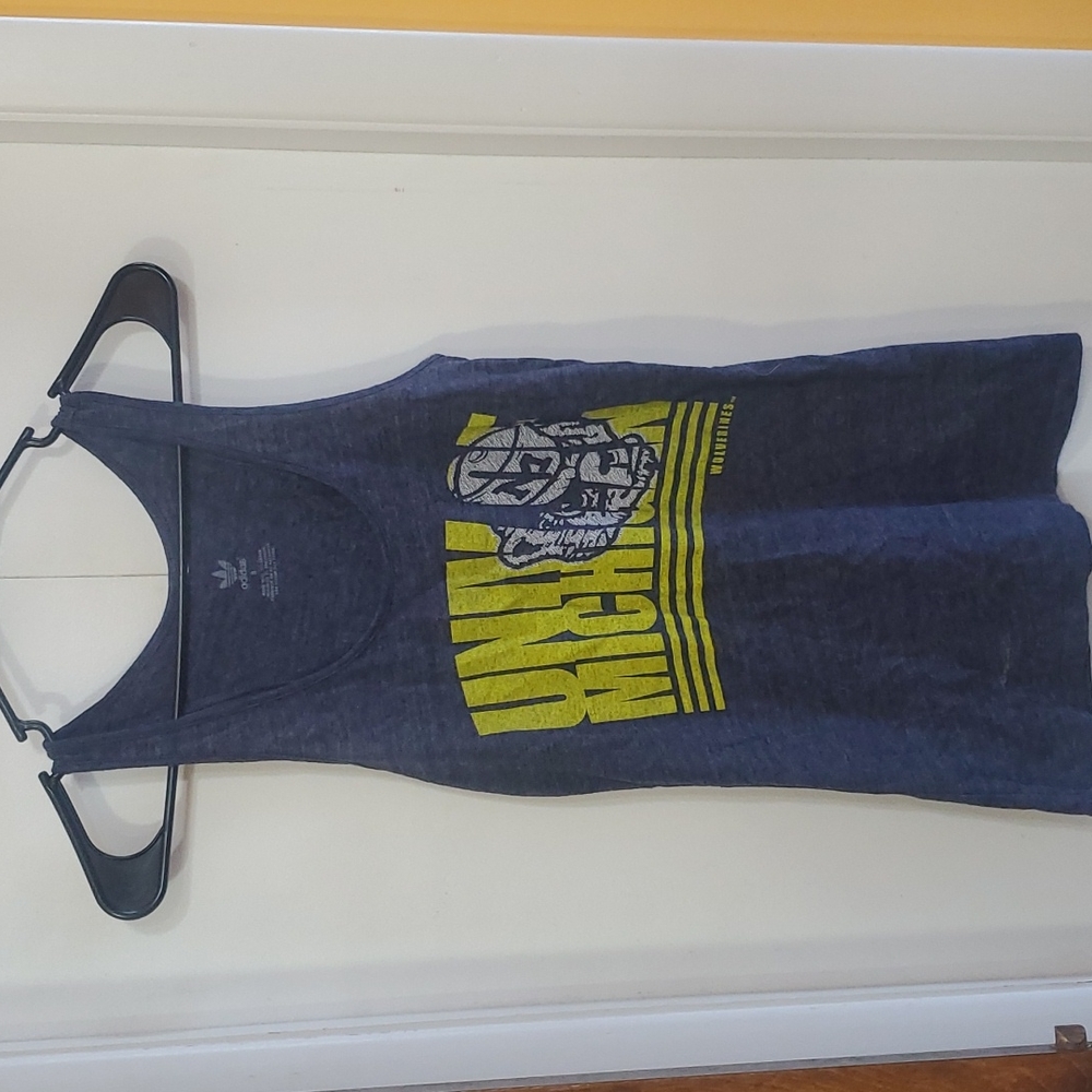 Womens Michigan Wolverine Adidas navy tank top
